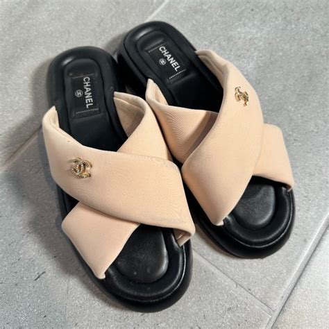 chanel criss cross slides